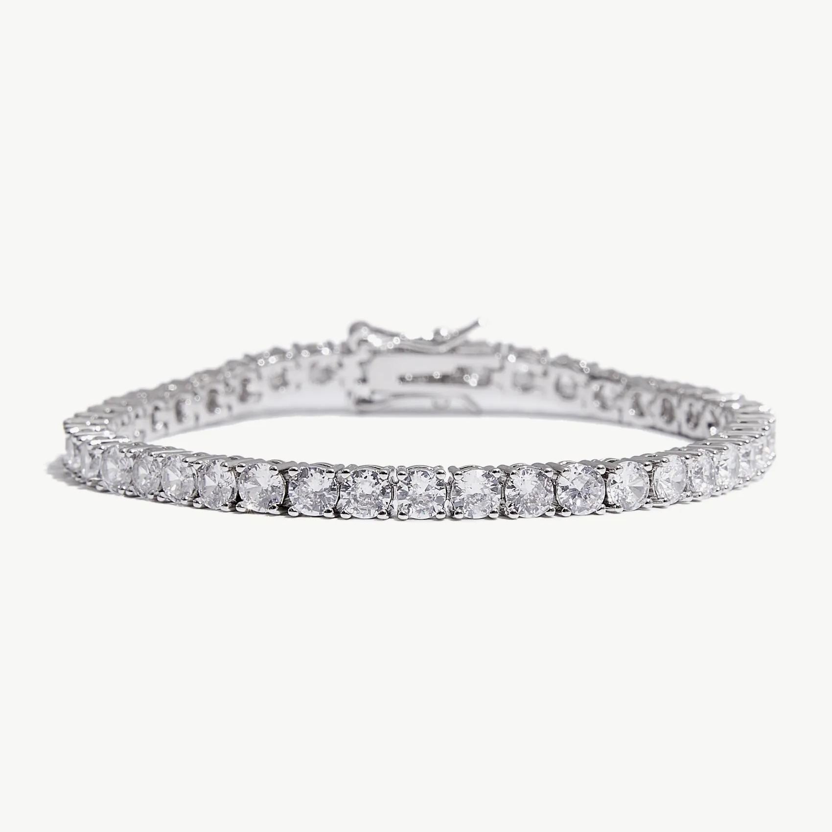 Shiny Silver Tennis Bracelet-4mm