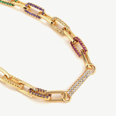 Vibrant Rainbow Paperclip Bracelet