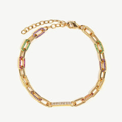 Vibrant Rainbow Paperclip Bracelet