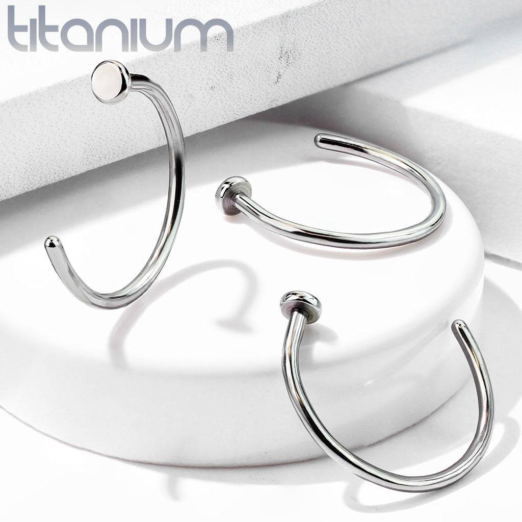 Implant Grade Titanium Nose Hoop Ring with Stopper