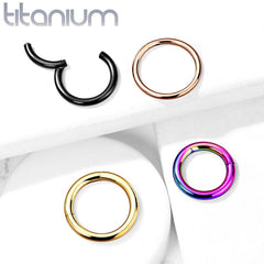Implant Grade Titanium Rainbow PVD Hinged Clicker Segment Cartilage Hoop Ring