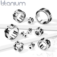 Implant Grade Titanium Screw On Ear Tunnel Spacers Gauges