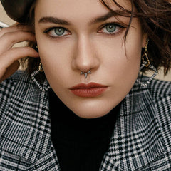 Implant Grade Titanium Spike Hinged Septum Ring Hoop Clicker