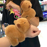 Kawaii Plush Capybara Pops Clap Ring Wristband