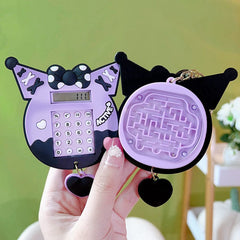 Kuromi Calculator Keychain with Backside Maze