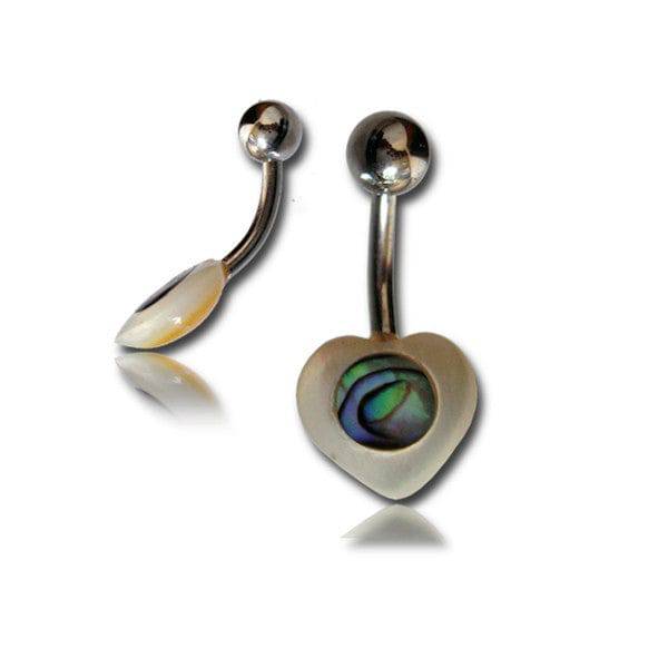 Organic Heart Shell Surgical Steel Belly Button Navel Ring