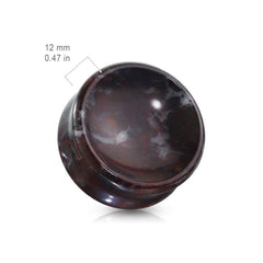 Organic Natural Blood Stone Double Flared Saddle Plugs