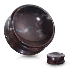 Organic Natural Blood Stone Double Flared Saddle Plugs