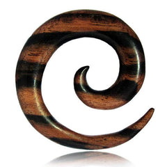 Organic Two Tone Areng Wood Ear Spirals Expander Stretchers