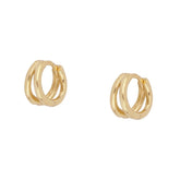 Pair Of 925 Sterling Silver Gold PVD Simple Double Hoop Minimal Hoop Earrings