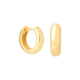 Pair Of 925 Sterling Silver Gold PVD Simple Rounded Edge Hugger Minimal Hoop Earrings