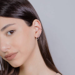 Pair of 925 Sterling Silver Minimal Rope Braid Hoop Earrings Hinged Huggy Bohemian Hoop Earrings