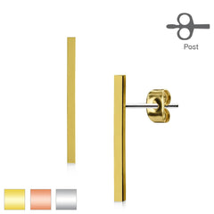 Pair of Long Bar Stud Earrings