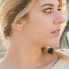Pair of Screw Back Surgical Steel White CZ Stud Earrings