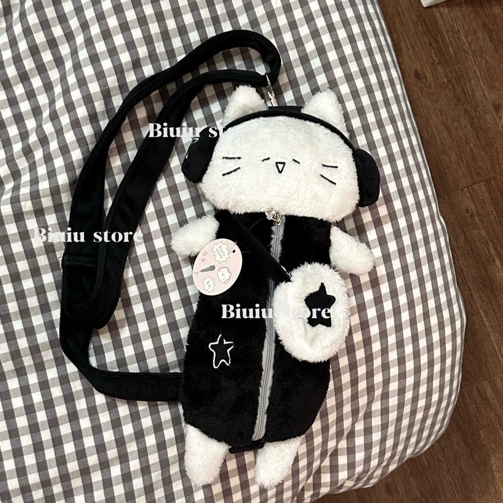 Plush Ribbit Cat Crossbody Bag