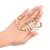 Punk Style Chunky Rhinestone Scorpion Finger Ring