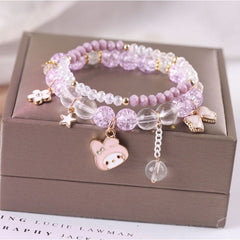 Sanrio Kawaii Anime Melody Kuromi Cinnamoroll Crystal Bracelet