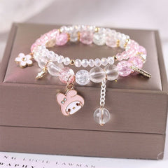 Sanrio Kawaii Anime Melody Kuromi Cinnamoroll Crystal Bracelet