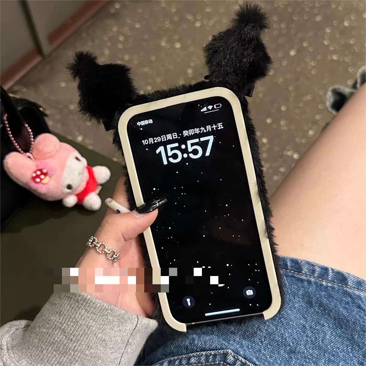 Sanrio Plush Kuromi My Melody Bowknot Heart iPhone Case