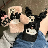 Sanrio Plush Kuromi My Melody Bowknot Heart iPhone Case