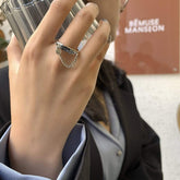 Smile Face Letter Chain Ring