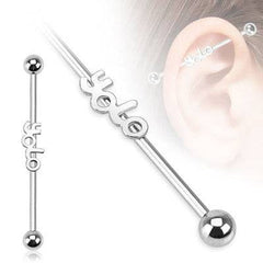 Surgical Steel Yolo Industrial Straight Barbell