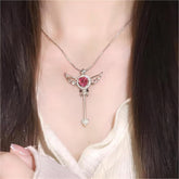 Swarovski Crystal Pink Heart Magic Wand Necklace