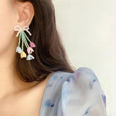 Transformable Tulip To Butterfly Beaded Earrings