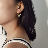 Trendy 6 Pairs Butterfly Cherry Huggie Hoop Earrings Set