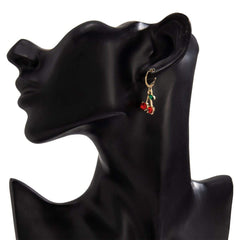 Trendy 6 Pairs Butterfly Cherry Huggie Hoop Earrings Set
