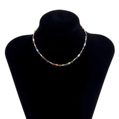 Trendy Colorful Acrylic Cylindricity Charm Choker Necklace