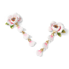 Pink Rose Earrings - Long