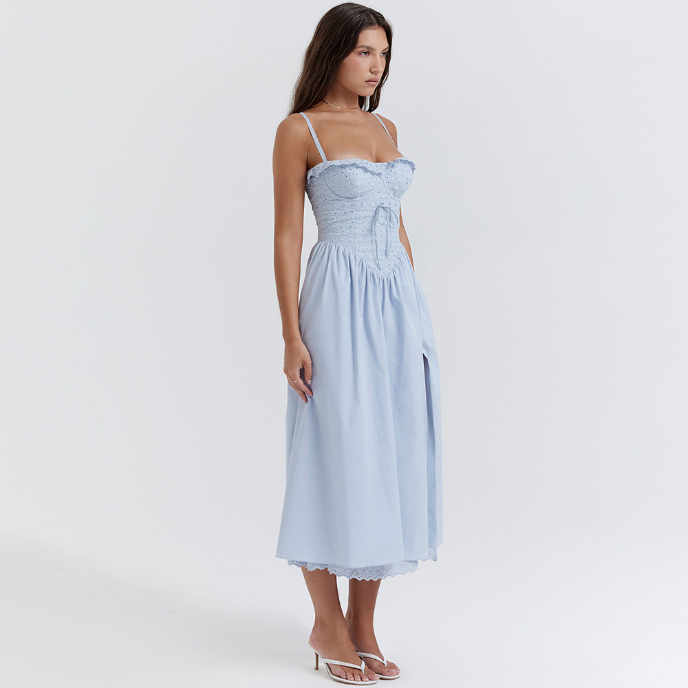 Celeste Azure Lace Midi Sundress