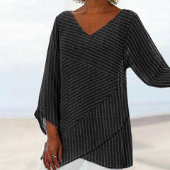 Draped Stripe Top
