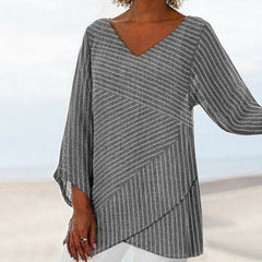 Draped Stripe Top
