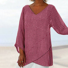 Draped Stripe Top