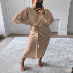 Amelia Oversized Batwing Sweater Midi Dress<br>