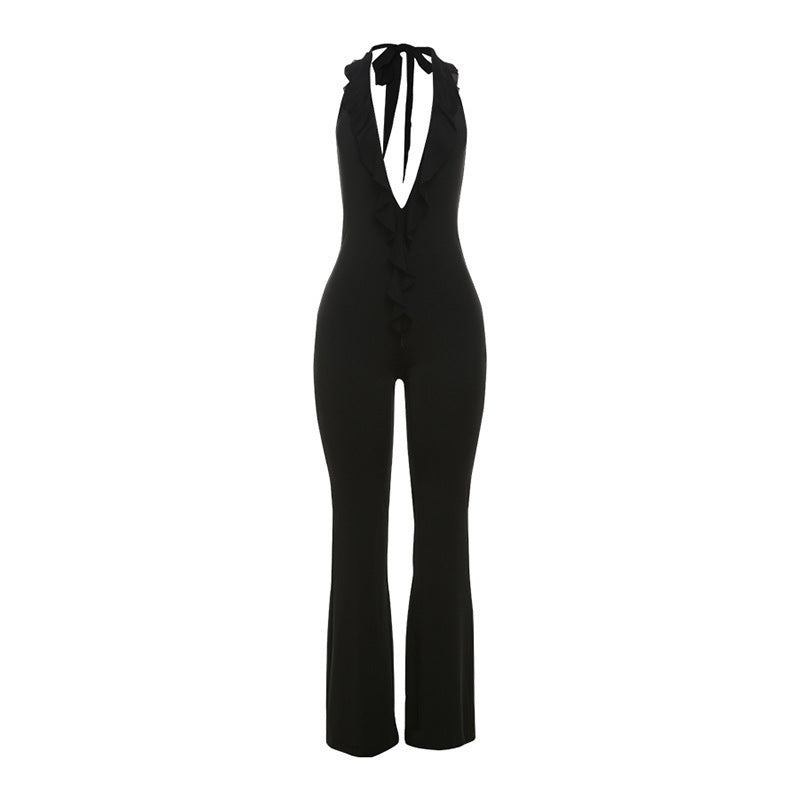 Women's Fashion Lace-up Slim Fit Bodysuit