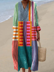 Vintage Geometric Pattern Dress