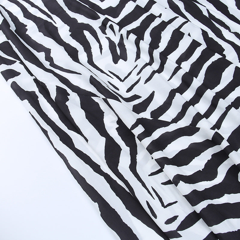 Serengeti Nights Chiffon Zebra Maxi Dress