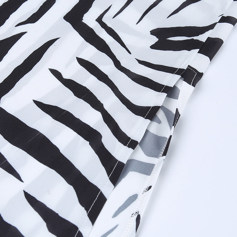 Serengeti Nights Chiffon Zebra Maxi Dress