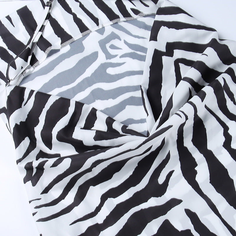 Serengeti Nights Chiffon Zebra Maxi Dress