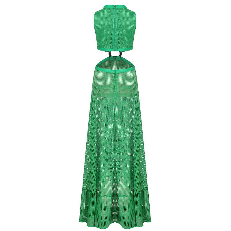 Emerald Maxi Dress V-neckline