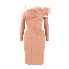 Naomi Feather bandage Dress