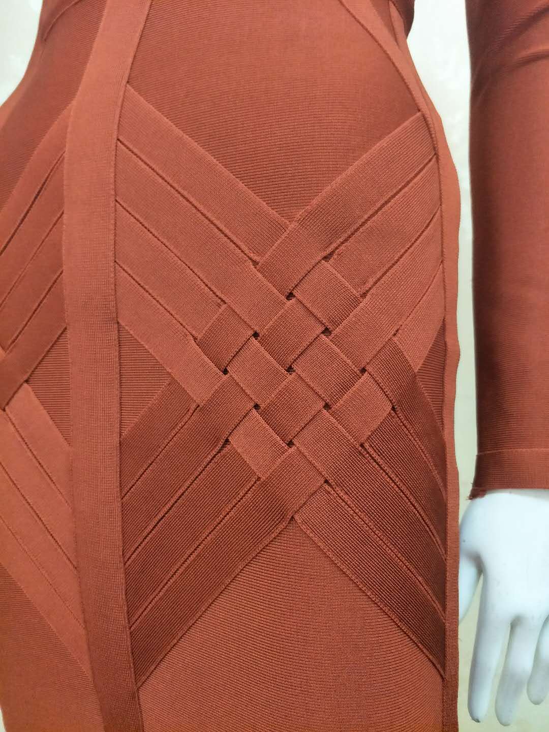 Clarissa Rust Bandage Dress