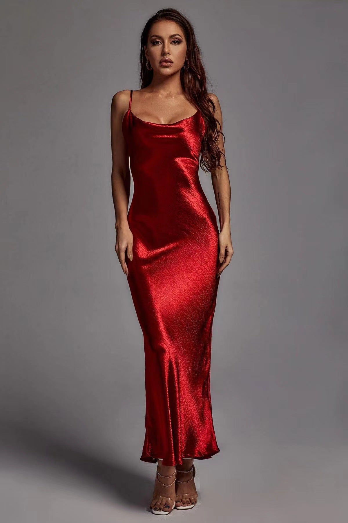 Nova - Backless Satin Slip Maxi Dress