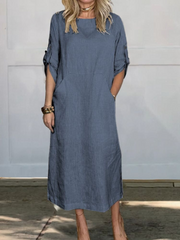 Elegant Pocket Midi Dress