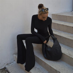 "Tulum" Long Sleeve Open Back Jumpsuit