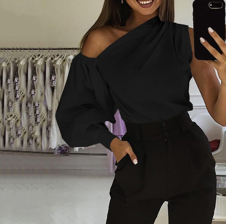 Solid color slim shirt