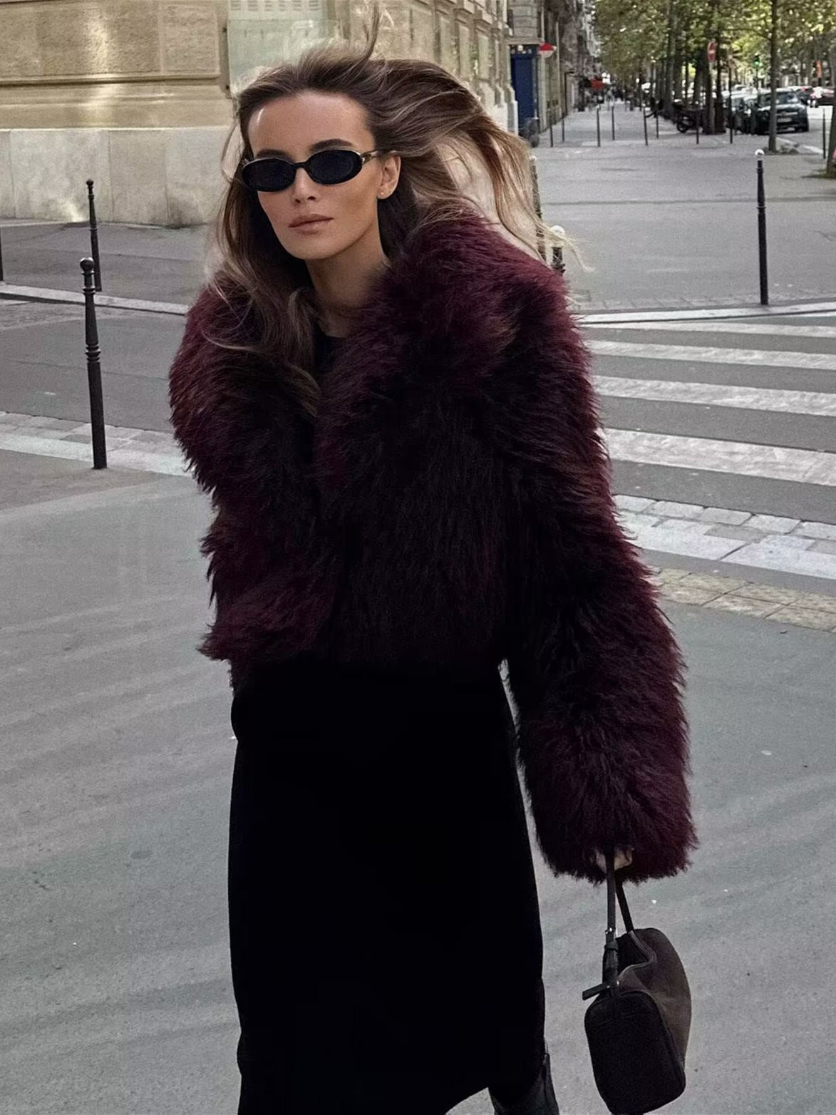 Liva-  Plum Fur Coat